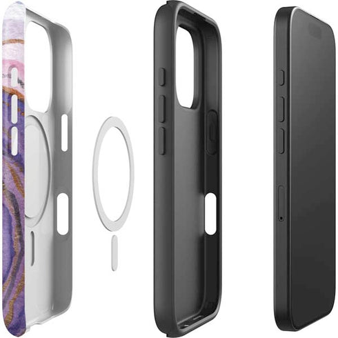 Lilac Watercolor Geode iPhone 16 Pro Magsafe Impact Case